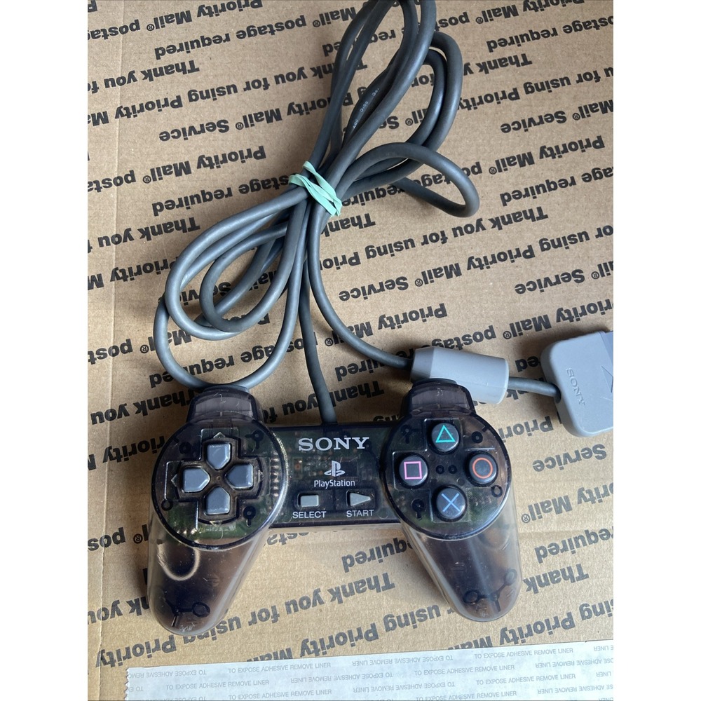 Playstation PS1 PS2 Controller Smoke Gray Clear Transparent SCPH-1080